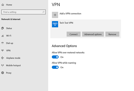 To Disconnect and Remove a VPN on windows 10